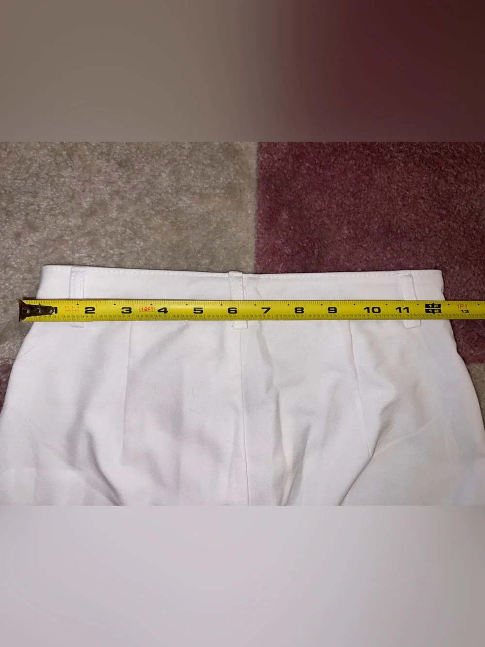 Pull&Bear White Pleated Straight-Leg Dress Pants
